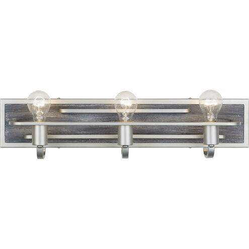 Lofty 3 Light 25.6 inch Silverado and Grey Bath Vanity Wall Light in Silverado/Grey Wood