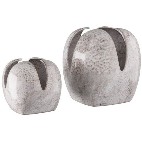 Amal Harbor Gray Vases, Set of 2