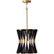 Bianca 1 Light 12 inch Black Rope and Patinaed Brass Pendant Ceiling Light