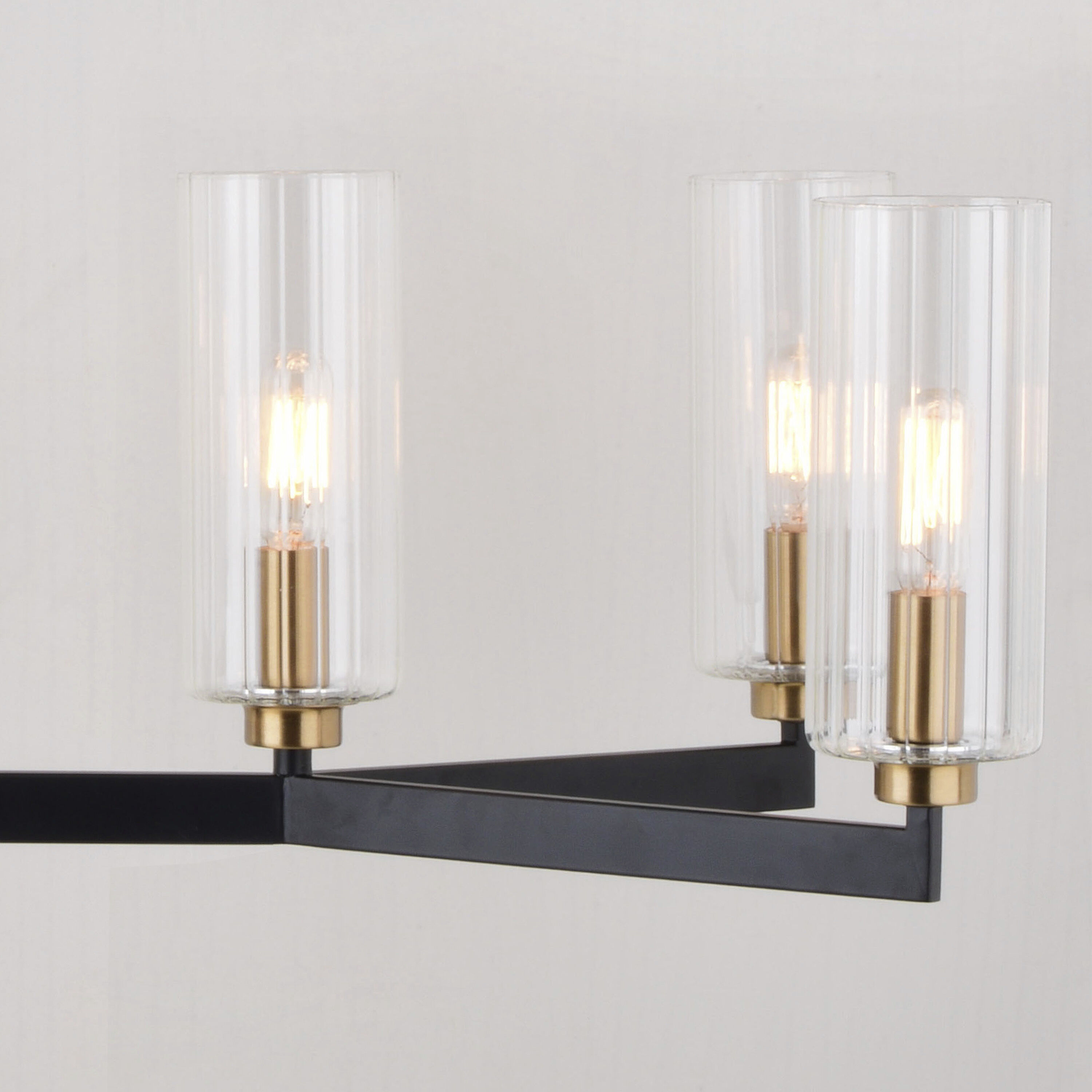 Claremont LED 31.25 inch Matte Black and Autumn Brass Chandelier Ceiling Light