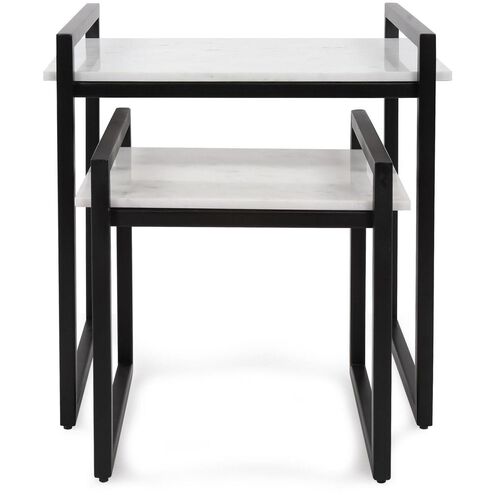 Santiago 24 X 18 inch Graphite and White Nesting Tables