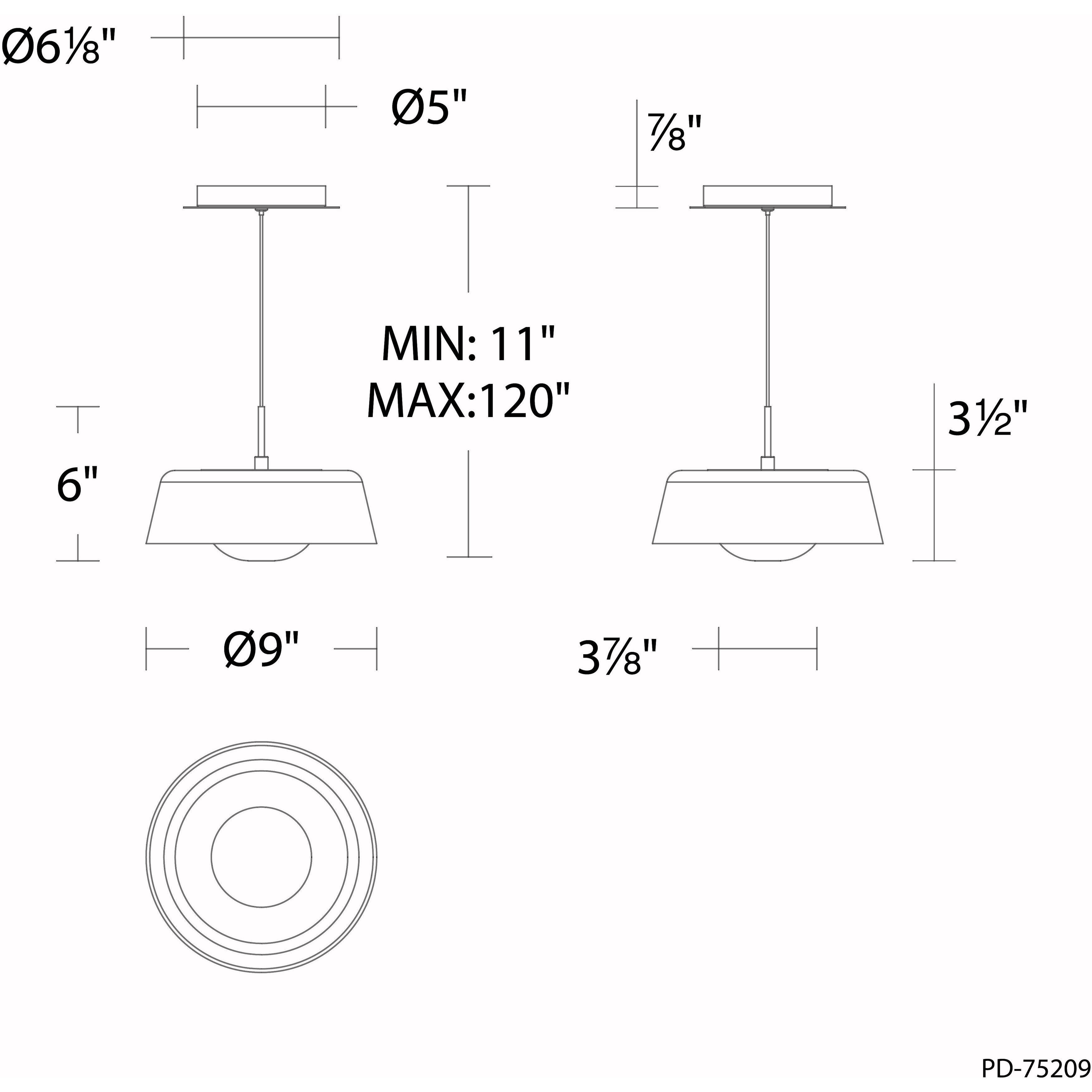 Branwen LED 9 inch Chrome Mini-Pendant Ceiling Light, dweLED