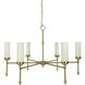 Emily 6 Light 46 inch Brushed Brass Dining Chandelier Ceiling Light