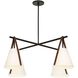 Reins 4 Light 40 inch Saddle Brown Chandelier Ceiling Light