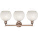 Edison White Mouchette 3 Light 26 inch Antique Copper Bath Vanity Light Wall Light