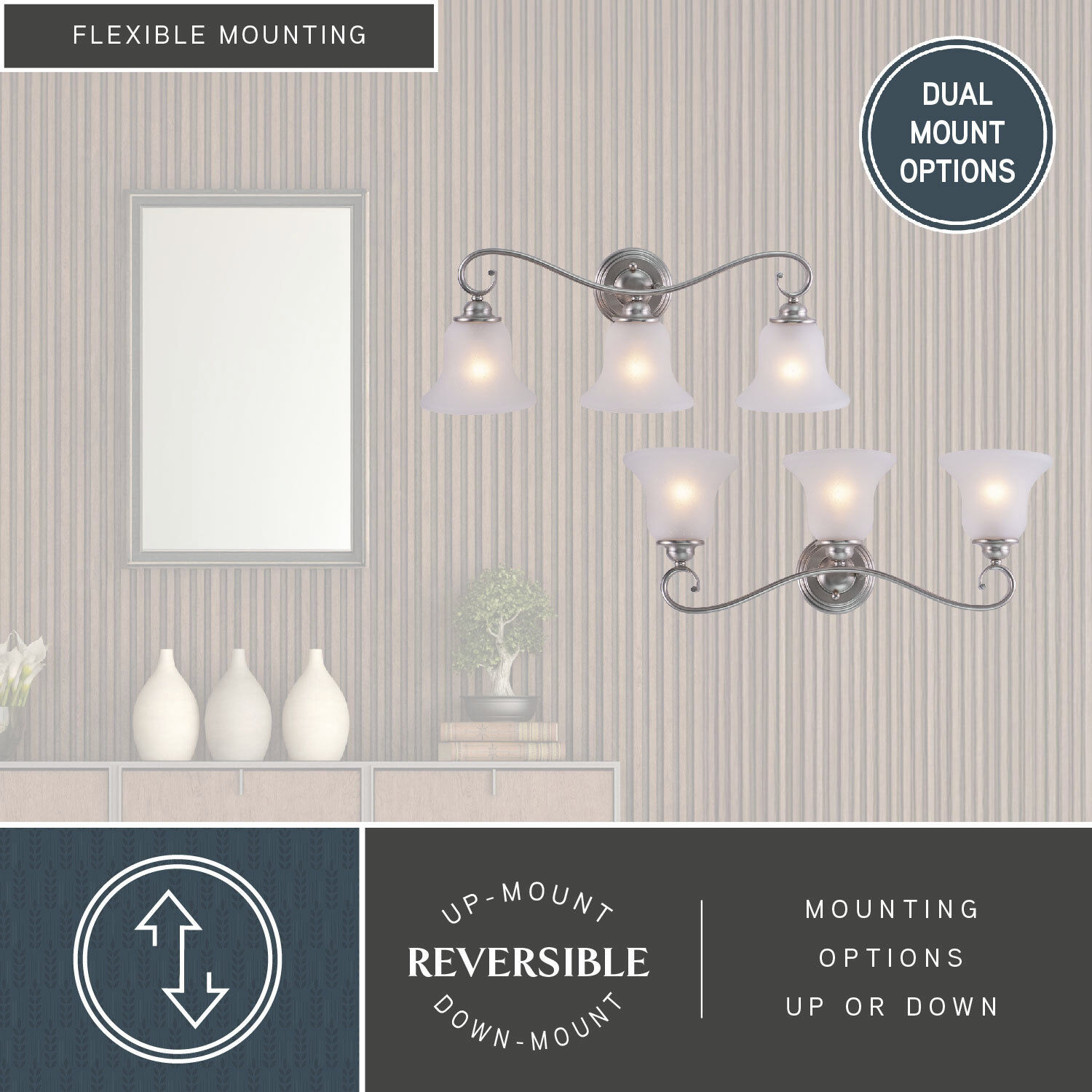 Monrovia LED 26 inch Brushed Nickel Bathroom Light Wall Light