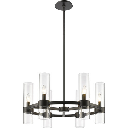 Datus 6 Light 26 inch Matte Black Chandelier Ceiling Light