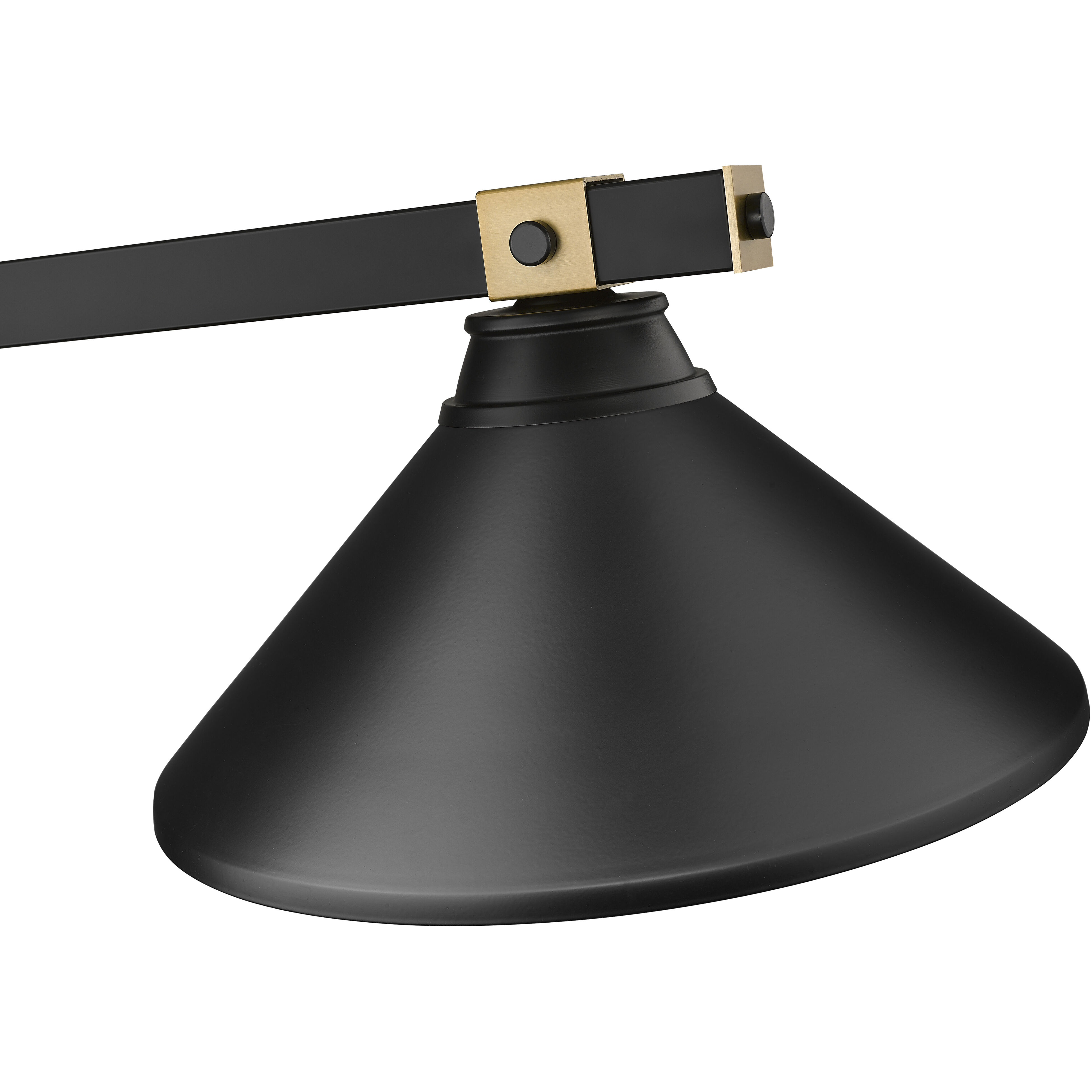 Bronte 3 Light 52.75 inch Matte Black and Rubbed Brass Billiard Light Ceiling Light