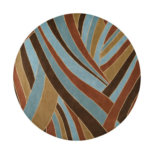 Forum 96 inch Brown and Blue Area Rug, Wool