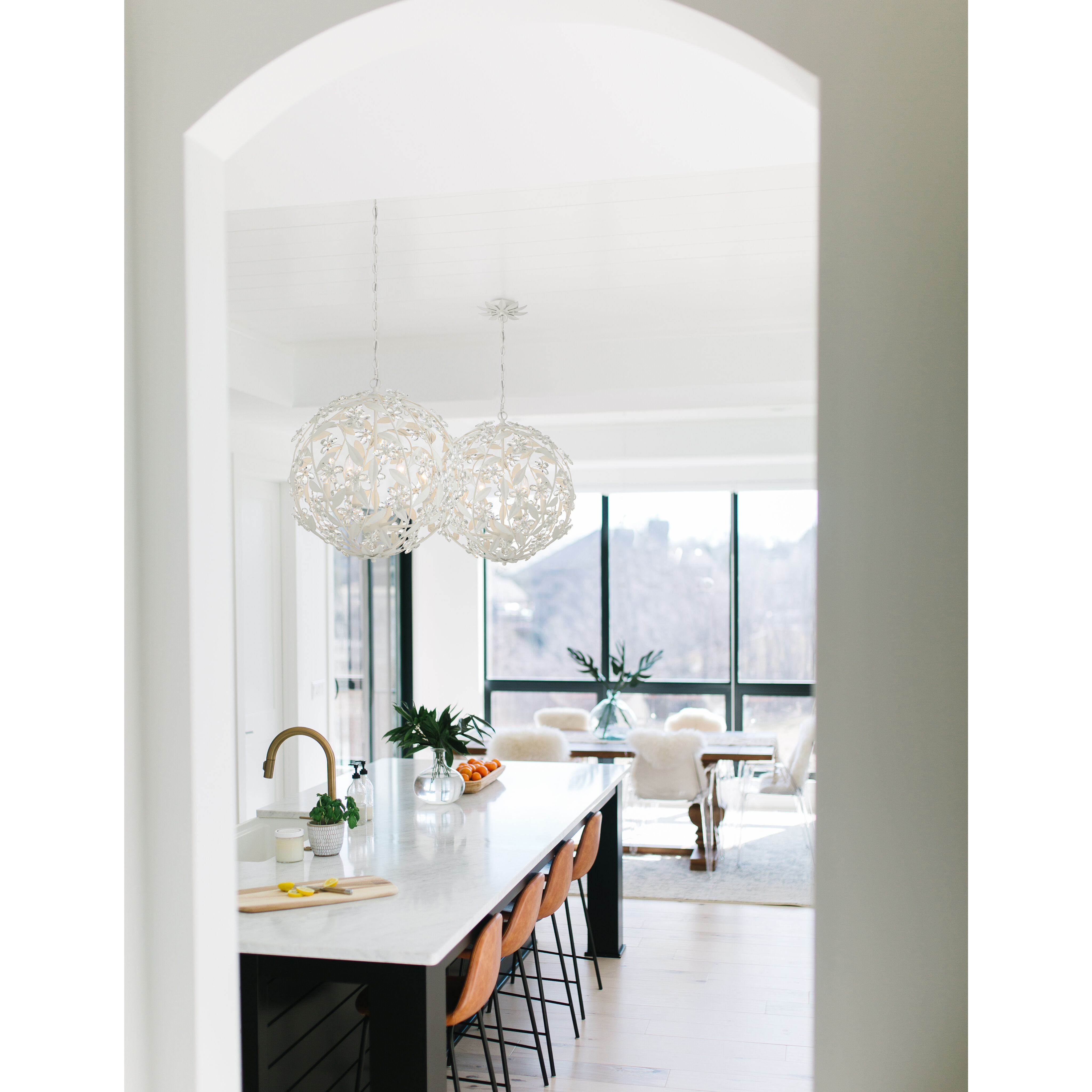 Marselle 6 Light 22 inch Matte White Chandelier Ceiling Light