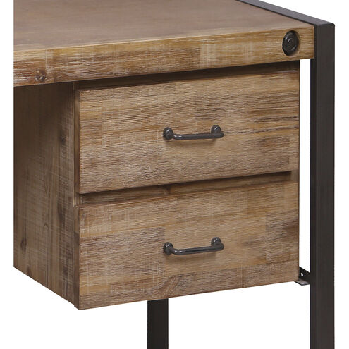 Armour Square 63 X 24 inch Natural with Black Desk