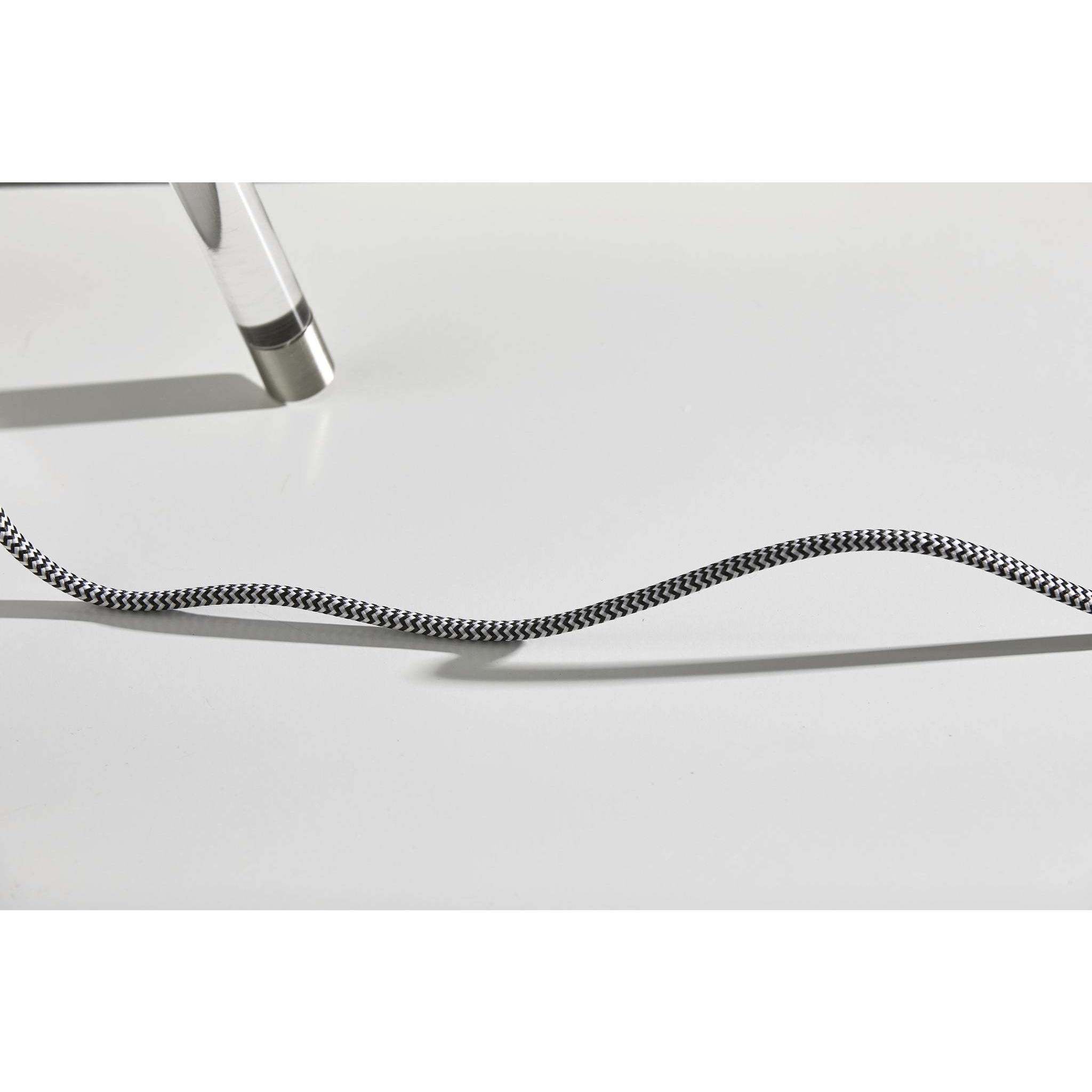 Della 24 inch 100.00 watt Brushed Steel with Clear Acrylic Light Up Legs Table Lamp Portable Light, with Night Light 