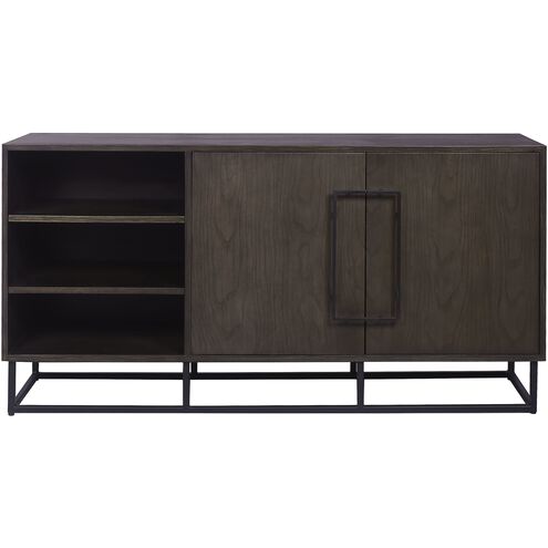 Seaton 65 X 17 inch Warm Toffee with Black Credenza