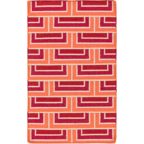 Paddington 63 X 39 inch Dark Coral, Peach, Beige, Garnet Rug