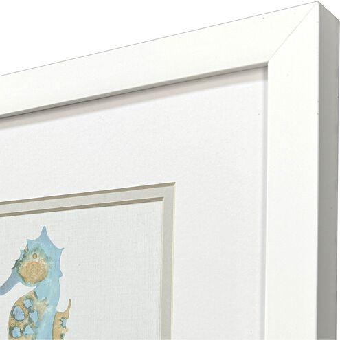 Sea Creatures Blue and Green and Orange and Turquoise Framed Art