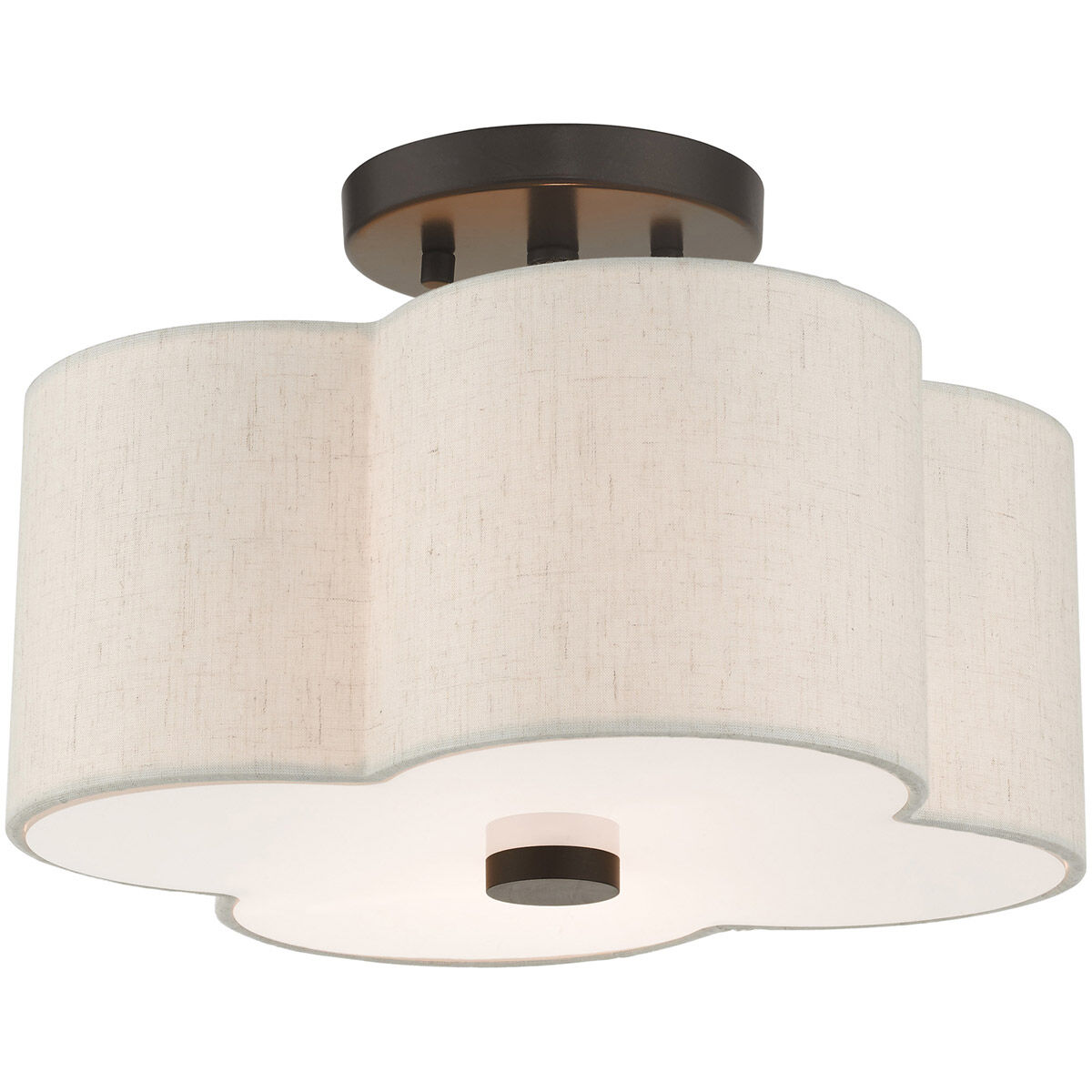 Solstice 2 Light 13 inch English Bronze Semi Flush Ceiling Light