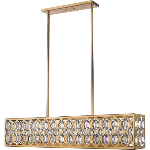 Dealey 7 Light 43.5 inch Heirloom Brass Linear Chandelier Ceiling Light