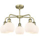 Athens 5 Light 24 inch Antique Brass and Matte White Chandelier Ceiling Light