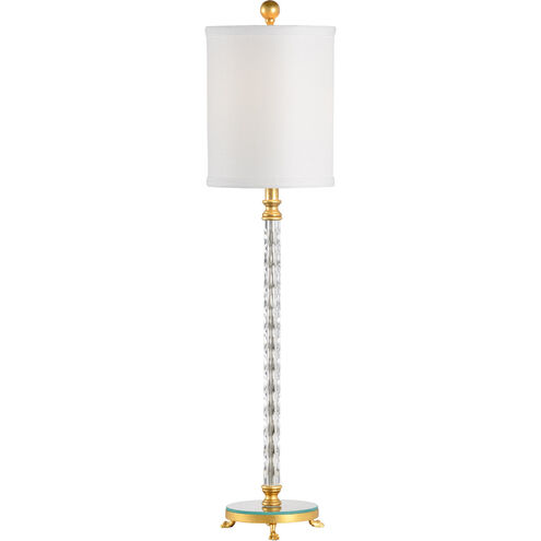 Chelsea House 34 inch 100.00 watt Detailed Acrylic Column/Gold Leaf Table Lamp Portable Light