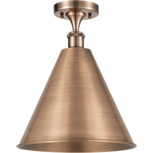 Ballston Cone LED 16 inch Antique Copper Semi-Flush Mount Ceiling Light