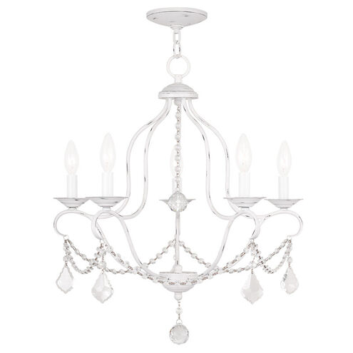 Chesterfield 5 Light 22 inch Antique White Chandelier Ceiling Light