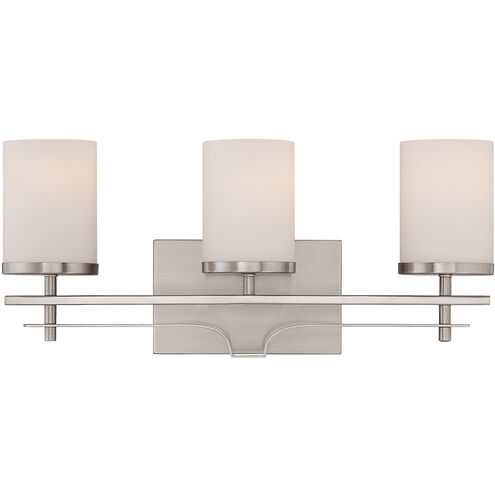 Colton 3 Light 20.5 inch Satin Nickel Bathroom Vanity Light Wall Light, Essentials