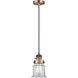 Franklin Restoration Canton LED 6 inch Antique Copper Mini Pendant Ceiling Light in Clear