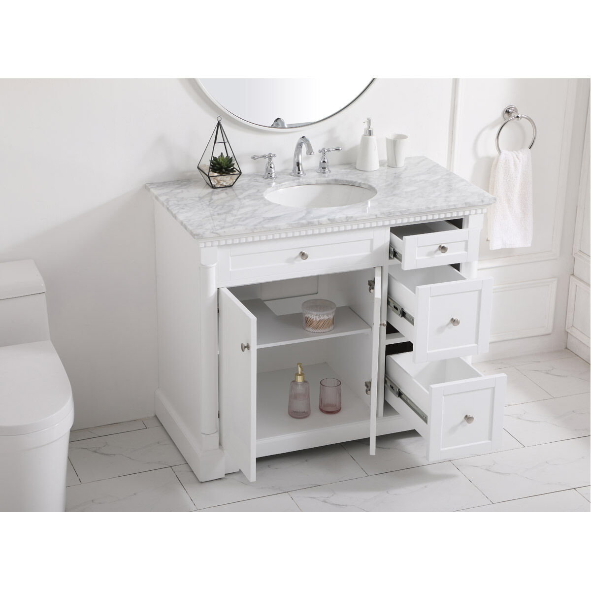 Clarence 42 X 22 X 35 inch White Vanity Sink Set