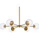 Briggs 6 Light 36 inch Brass Pendant Ceiling Light