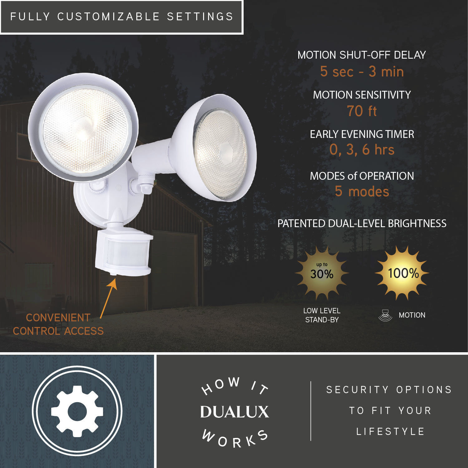 Outdoor Security LED 8.75 inch White Outdoor Security