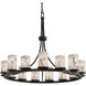 Lumenaria 15 Light 42 inch Matte Black Chandelier Ceiling Light in Cylinder with Flat Rim, Incandescent