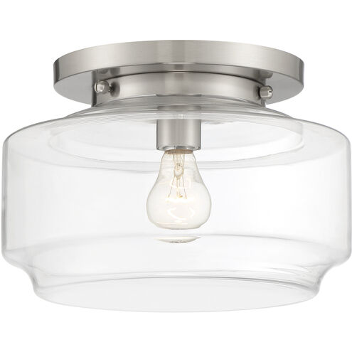 Peri 1 Light 12 inch Brushed Polished Nickel Flushmount Ceiling Light