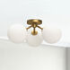 Alora Mood Cassia 3 Light 17.75 inch Aged Gold/Opal Matte Glass Semi-Flush Mount Ceiling Light in Matte Opal Glass