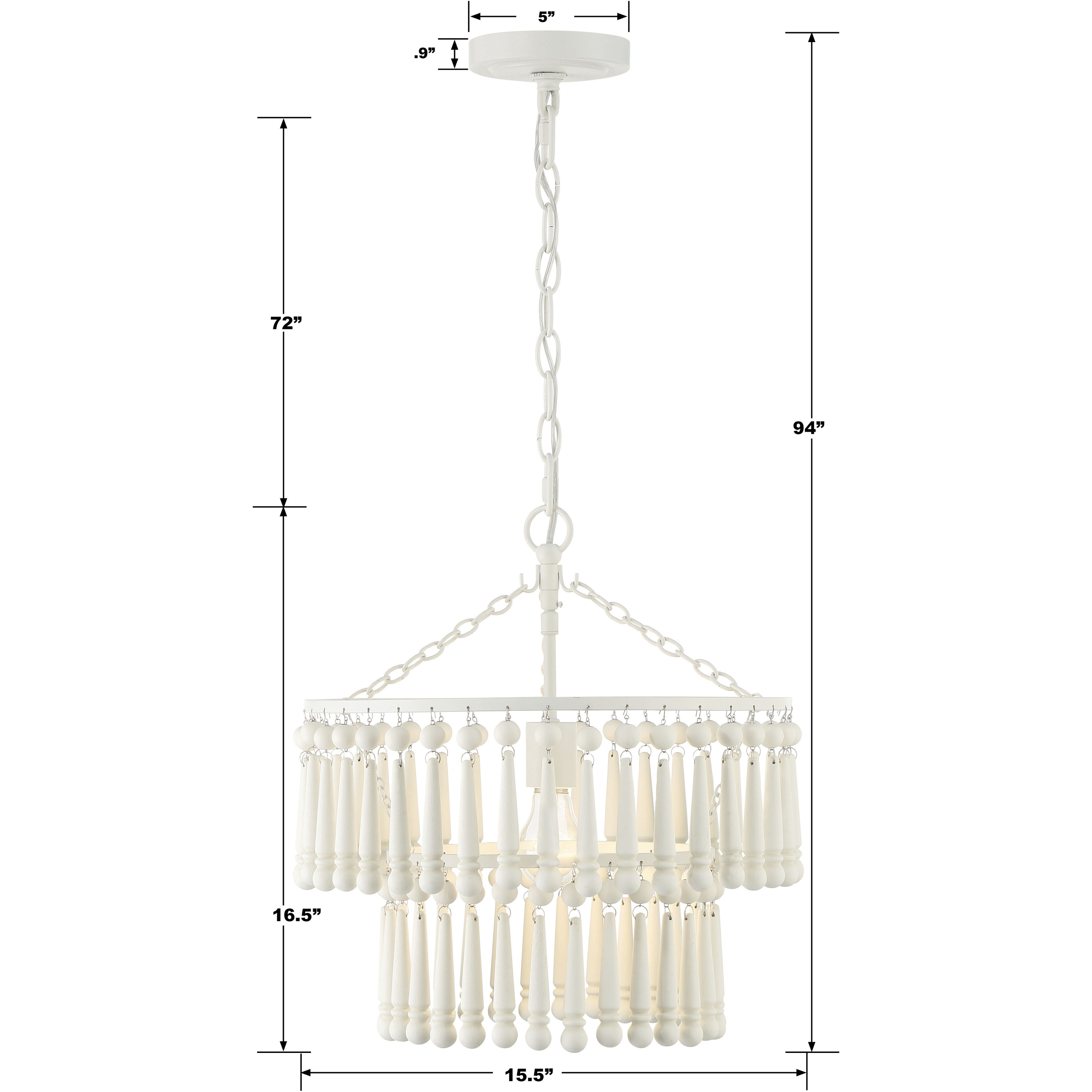 Tiana 1 Light 15.5 inch Matte White Chandelier Ceiling Light