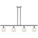 Ballston White Mouchette 4 Light 48 inch Brushed Satin Nickel Stem Hung Island Light Ceiling Light