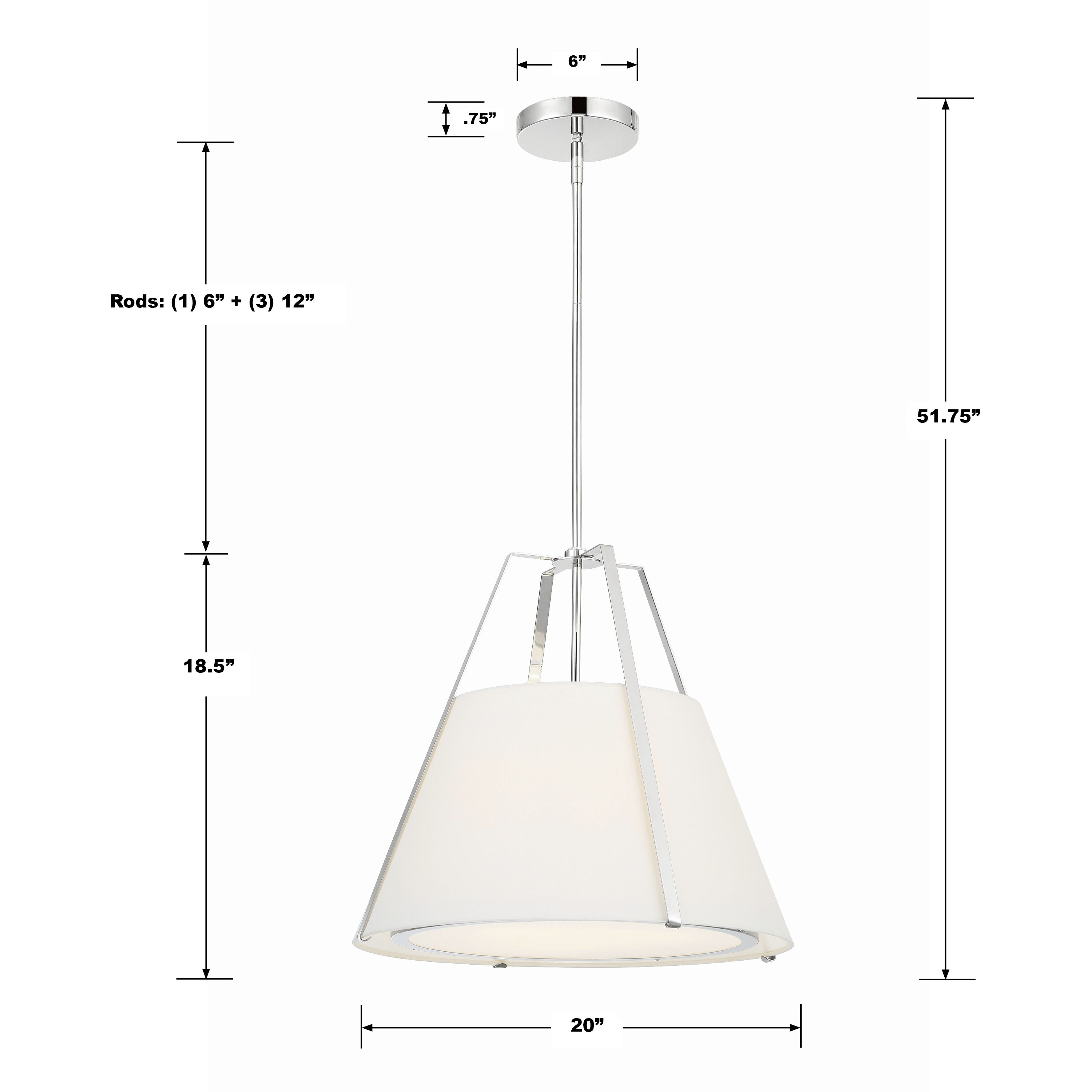 Fulton Pendant Ceiling Light in Polished Nickel