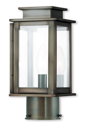 Princeton 1 Light 11 inch Vintage Pewter Outdoor Post Top Lantern