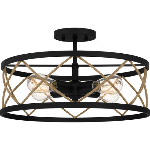 Cedar Park 4 Light 18 inch Matte Black Semi-Flush Mount Ceiling Light