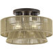 Florell 3 Light 15 inch English Bronze Semi Flush Mount Ceiling Light, Large