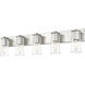 Titus 5 Light 40 inch Brushed Nickel Bath Vanity Light Wall Light