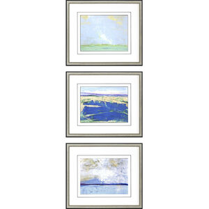 Horizons Blue and Green and White and Yellow Framed Art