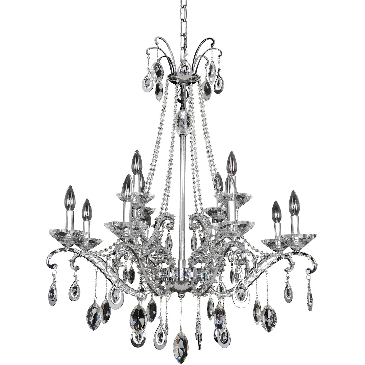 Torreli 12 Light 32 inch Chrome Chandelier Ceiling Light in Firenze Clear