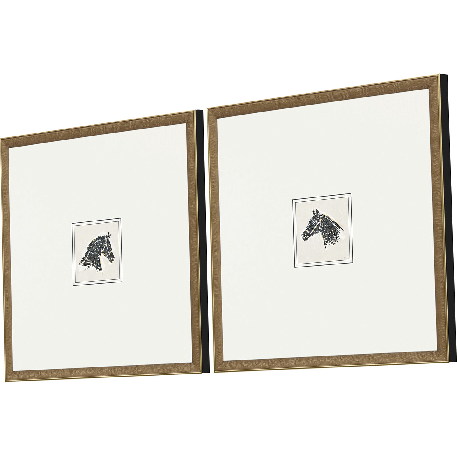 Animals Black and Beige and White Framed Art