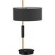 Fitzgerald 26.5 inch 100.00 watt Matte Black with Aged Brass and Black Task Table Lamp Portable Light in Matte Black and Aged Brass