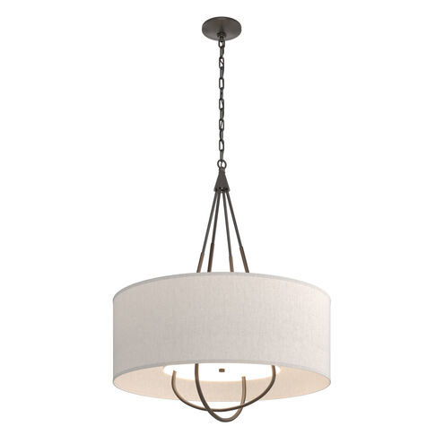 Loop 4 Light 28 inch Oil Rubbed Bronze and Ink Pendant Ceiling Light in Flax