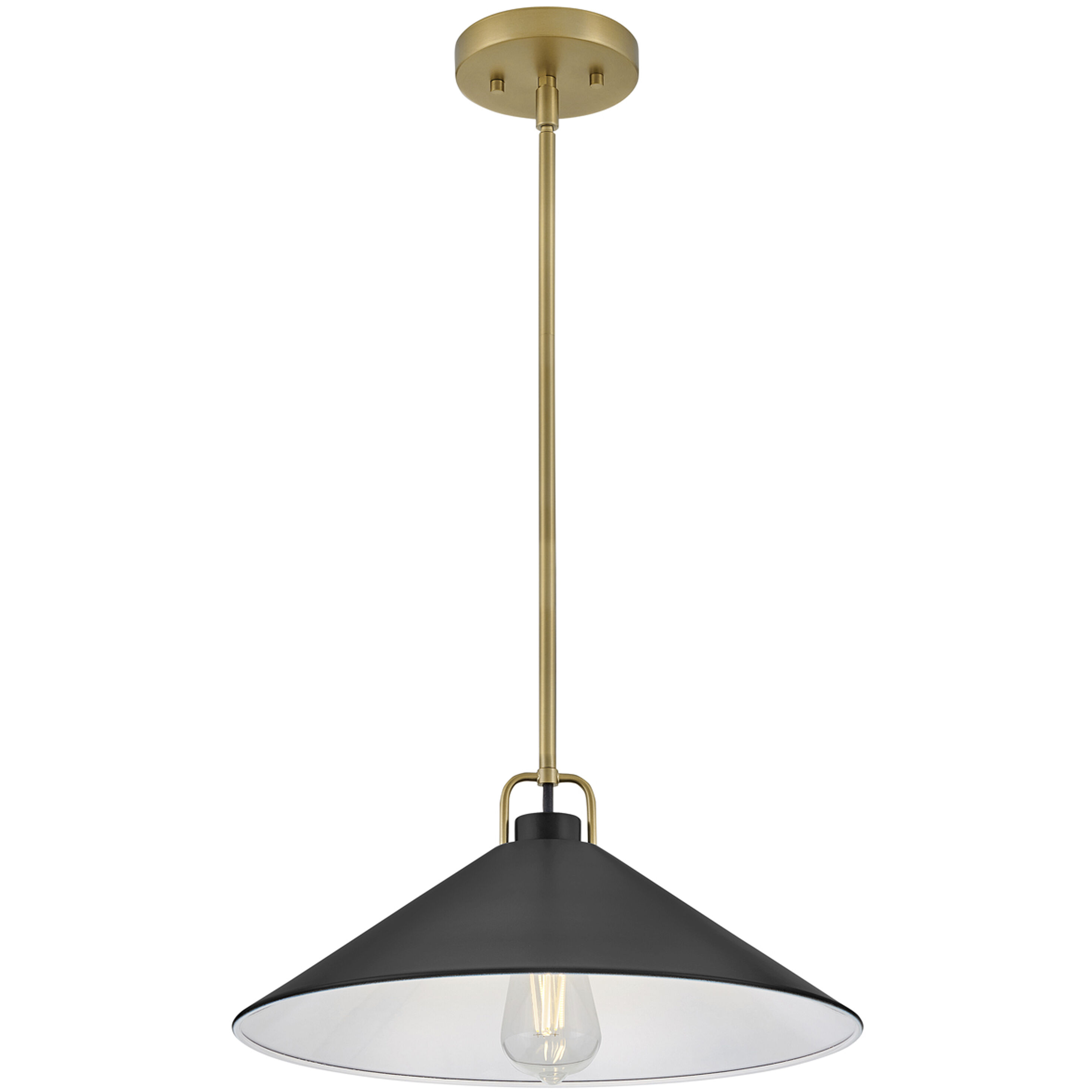 Milo LED 16 inch Lacquered Brass with Black accents Pendant Ceiling Light