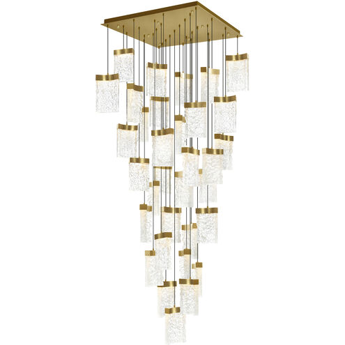 Lava LED 36 inch Brass Chandelier Ceiling Light