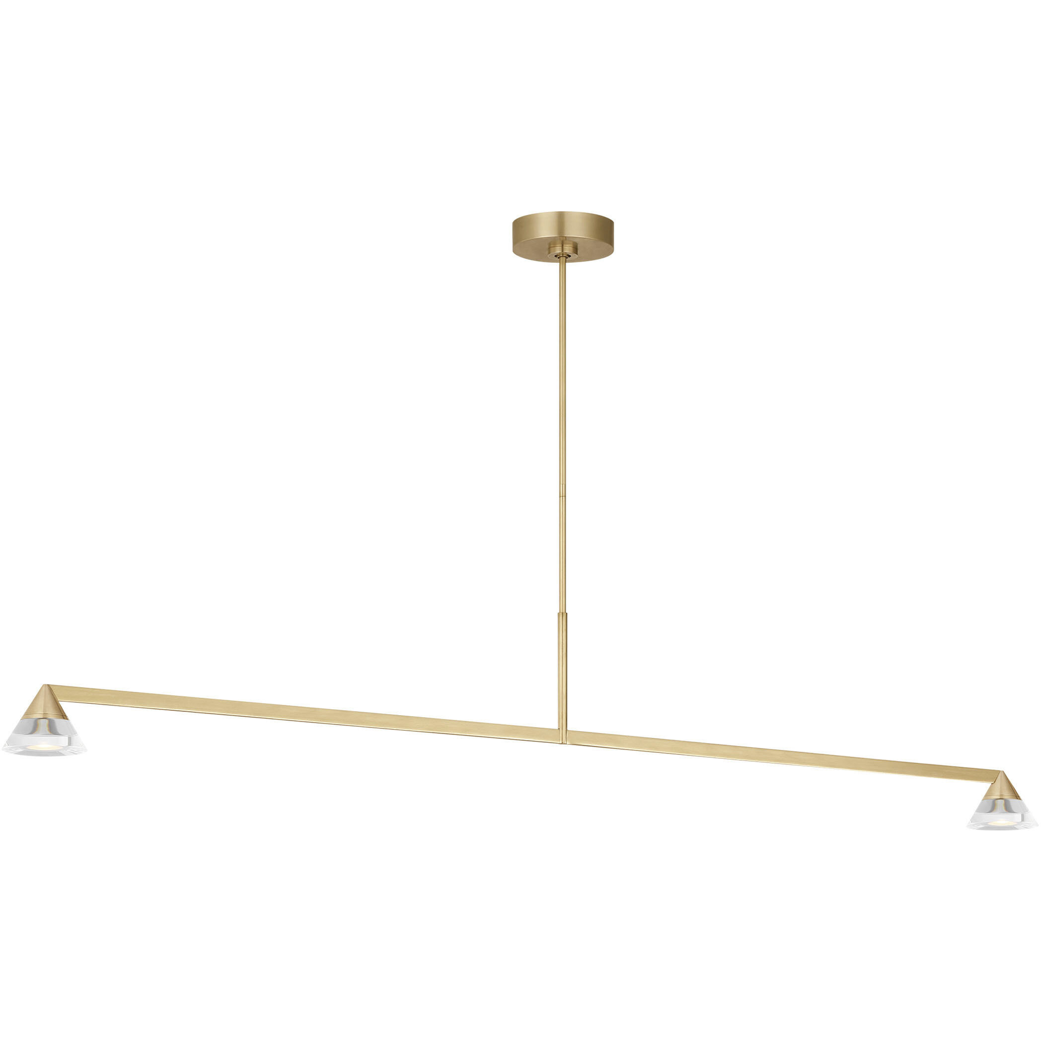 Sean Lavin Midrand Linear Chandelier Ceiling Light in Hand-Rubbed Antique Brass