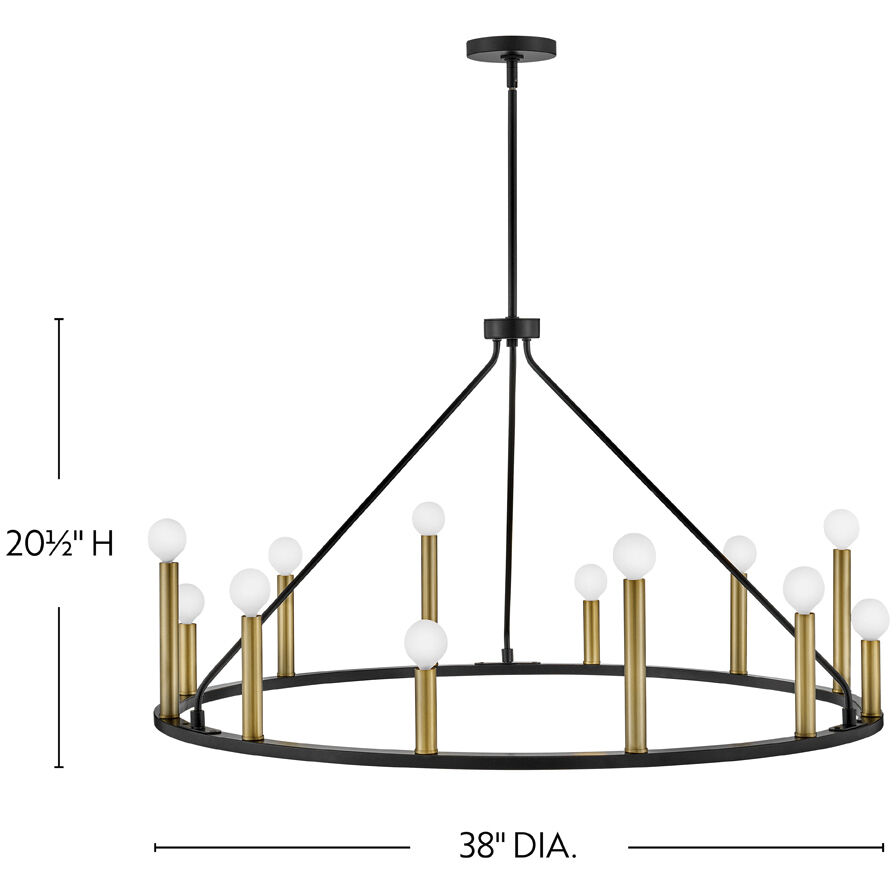 Lazlo LED 38 inch Black Chandelier Ceiling Light