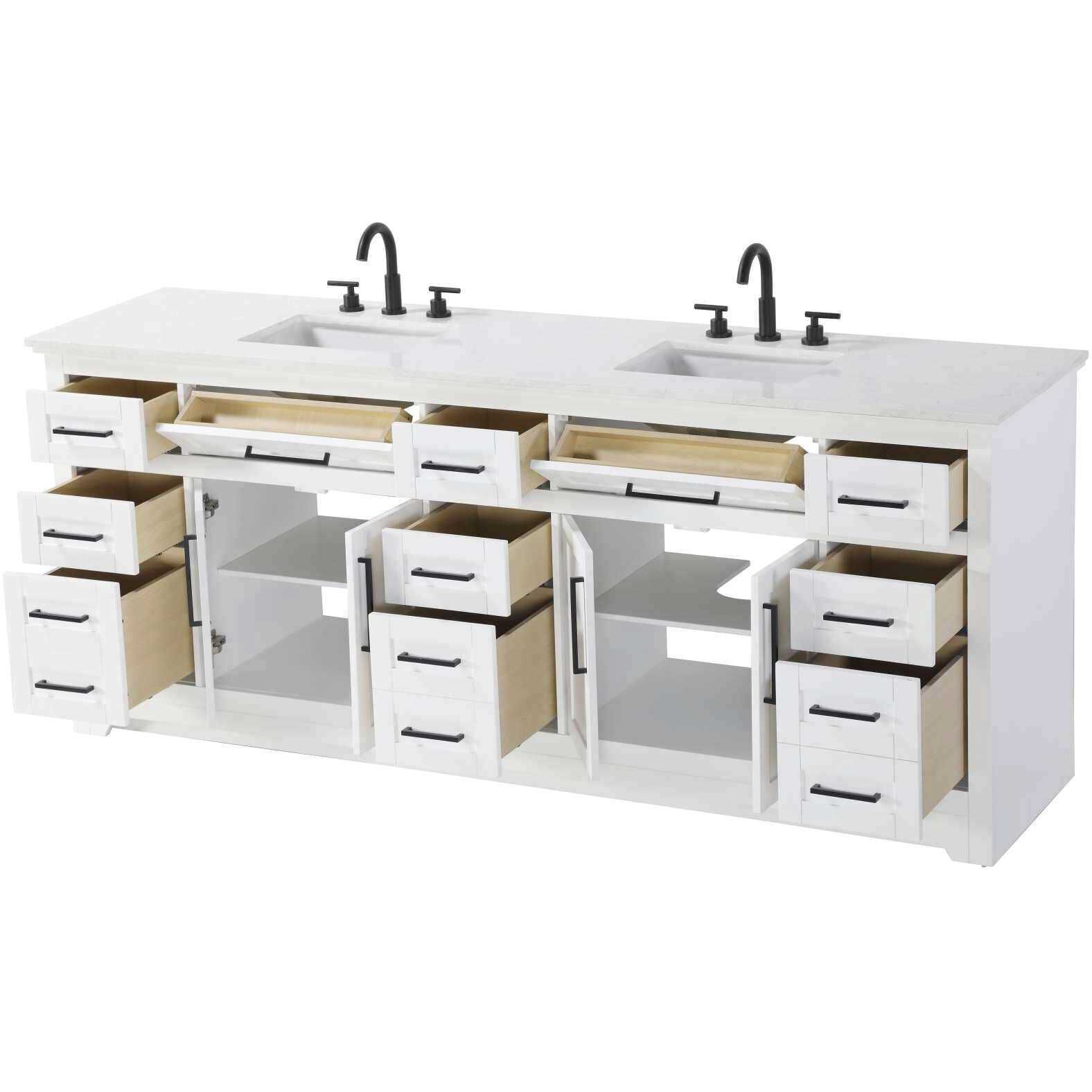 Remington 84 X 35 inch White Bathroom Vanity Cabinet